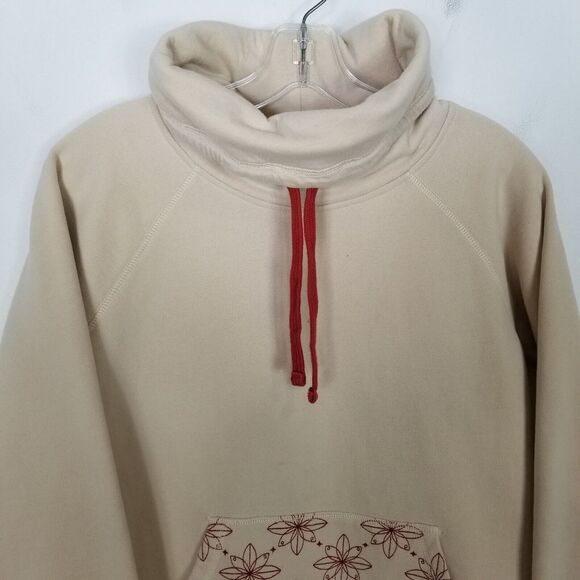 Burton Women's Indie Trip Crush Neck Sweatshirt Sz M Beige Pullover Ski Outdoor - Picture 2 of 9